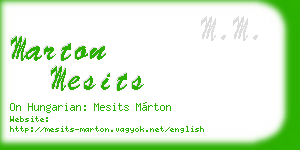 marton mesits business card