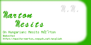 marton mesits business card